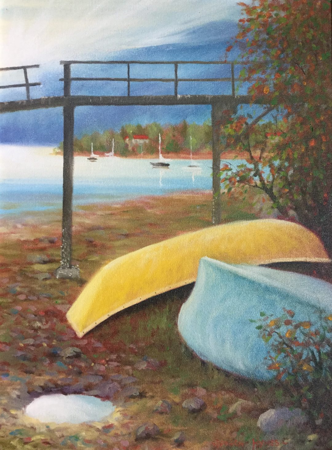 Yellow boat Degnen Bay